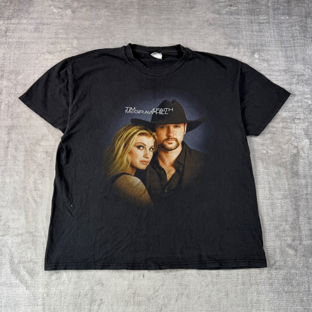 Vintage Tim McGraw Faith Hill Shirt Mens XL Black Soul2Soul Tour 2000 Concert